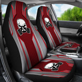 Black Red Mechanic Skull Mitsubishi Car Seat Covers 210801 - YourCarButBetter