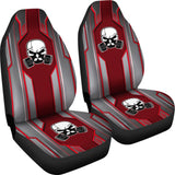 Black Red Mechanic Skull Mitsubishi Car Seat Covers 210801 - YourCarButBetter