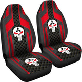 Black Red Punisher Skull Mitsubishi Car Seat Covers 210801 - YourCarButBetter