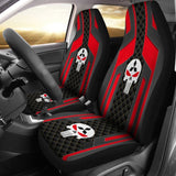 Black Red Punisher Skull Mitsubishi Car Seat Covers 210801 - YourCarButBetter