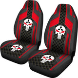 Black Red Punisher Skull Mitsubishi Car Seat Covers 210801 - YourCarButBetter