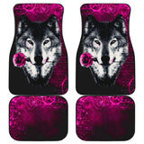 Black Rose Wolf Car Floor Mats for Lovers 212602 - YourCarButBetter
