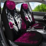 Black Rose Wolf Car Seat Covers for Lovers 212602 - YourCarButBetter