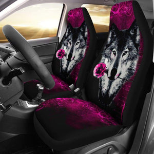 Black Rose Wolf Car Seat Covers for Lovers 212602 - YourCarButBetter