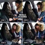 Black Themed Gothic Skull Grim Reaper Car Seat Covers 210201 - YourCarButBetter