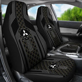 Black Themed Punisher Skull Mitsubishi Car Seat Covers 210801 - YourCarButBetter