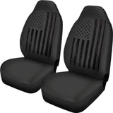 Black Us Flag Car Seat Covers 2Pcs| American Flag Auto Accessory Gift 103131 - YourCarButBetter