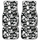 Black White Camo Camouflage Pattern Front And Back Car Mats 112608 - YourCarButBetter