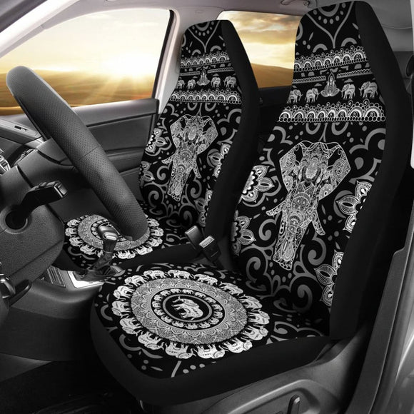 Black & White Elephant Car Seat Covers 101819 - YourCarButBetter