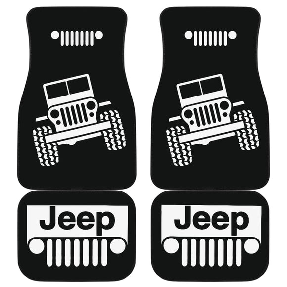 Black White Jeep Offroad Wobble Car Floor Mats Custom 2 211901 - YourCarButBetter