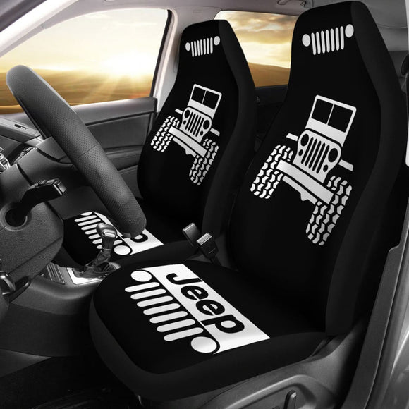 Black White Jeep Offroad Wobble Car Seat Covers Custom 1 211901 - YourCarButBetter