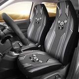 Black White Mechanic Skull Mitsubishi Car Seat Covers 210801 - YourCarButBetter