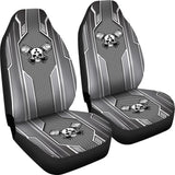 Black White Mechanic Skull Mitsubishi Car Seat Covers 210801 - YourCarButBetter