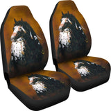 Black White Paint Horse Native Car Seat Covers 093223 - YourCarButBetter