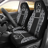Black White Poison Gas Skull Mitsubishi Car Seat Covers 210801 - YourCarButBetter