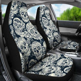 Black & White Sugar Skull Ii Car Seat Covers 101819 - YourCarButBetter