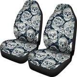 Black & White Sugar Skull Ii Car Seat Covers 101819 - YourCarButBetter