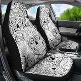 Black & White Sugar Skull Seat Covers 101819 - YourCarButBetter