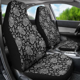 Black & White Sugar Skulls Car Seat Covers Set 101819 - YourCarButBetter