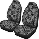 Black & White Sugar Skulls Car Seat Covers Set 101819 - YourCarButBetter