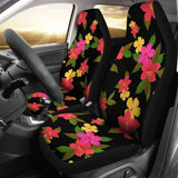 Black With Bright Tropical Flowers Car Seat Covers 105905 - YourCarButBetter