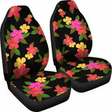 Black With Bright Tropical Flowers Car Seat Covers 105905 - YourCarButBetter