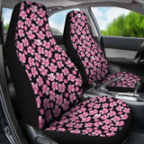 Black With Pink Cherry Blossom Flowers Car Seat Covers 110424 - YourCarButBetter