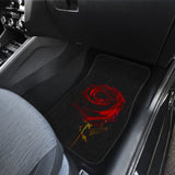 Black with Red Rose Blooming Car Floor Mats 210402 - YourCarButBetter