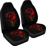 Black with Red Rose Blooming Car Seat Covers 210402 - YourCarButBetter