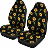 Black With Rustic Sunflower Pattern Car Seat Covers Seat Protectors 105905 - YourCarButBetter