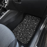 Black With White Leaves Pattern Car Floor Mats 213101 - YourCarButBetter