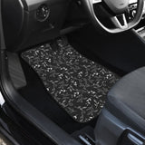 Black With White Leaves Pattern Car Floor Mats 213101 - YourCarButBetter