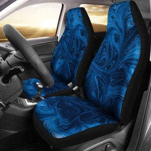 Blue Abstract Paint Swirls Car Seat Covers 102802 - YourCarButBetter