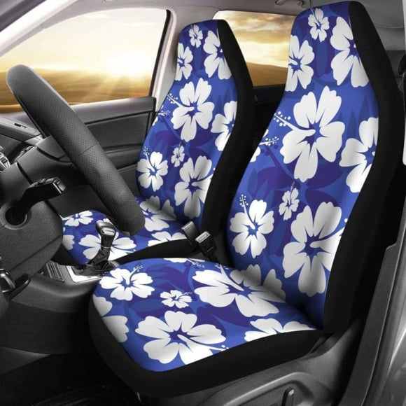Blue Aloha Flowers Car Seat Covers 153908 - YourCarButBetter
