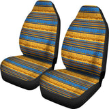 Blue And Gold Aztec Design Car Seat Cover 174510 - YourCarButBetter
