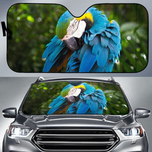 Blue And Yellow Macaw South American Parrot Car Sun Shade 460402 - YourCarButBetter