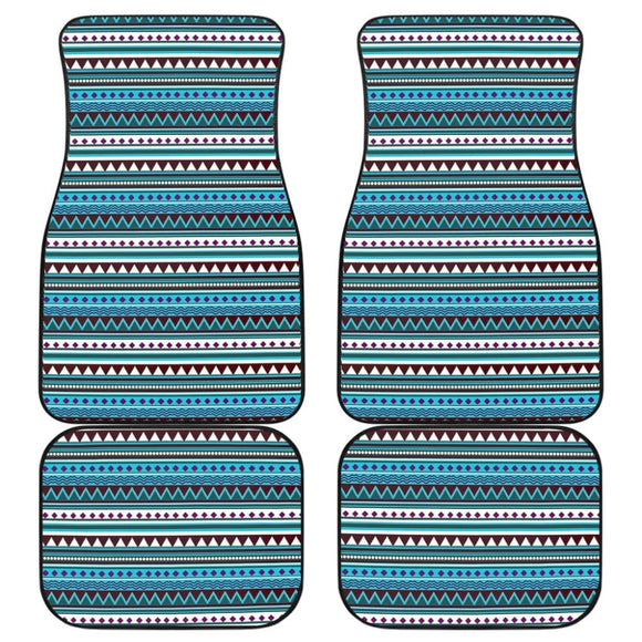 Blue Aztec Pattern Car Floor Mats 211001 - YourCarButBetter