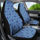 Blue Boho Flowers Shibori Dye Car Seat Covers 105905 - YourCarButBetter