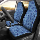 Blue Boho Flowers Shibori Dye Car Seat Covers 105905 - YourCarButBetter