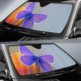 Blue Butterfly Macro Hd Car Sun Shade 172609 - YourCarButBetter