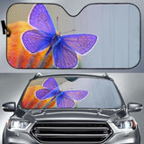 Blue Butterfly Macro Hd Car Sun Shade 172609 - YourCarButBetter