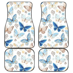 Blue Butterfly Pattern Front And Back Car Mats 202905 - YourCarButBetter