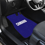 Blue Camaro White Letter Car Floor Mats 211004 - YourCarButBetter