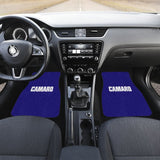 Blue Camaro White Letter Car Floor Mats 211004 - YourCarButBetter