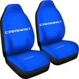 Blue Camaro White Letter Car Seat Cover 212802 - YourCarButBetter
