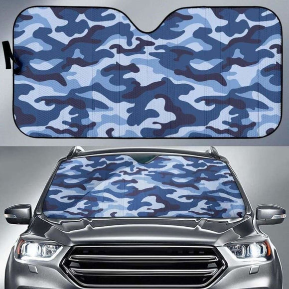 Blue Camo Camouflage Pattern Car Auto Sun Shades 172609 - YourCarButBetter