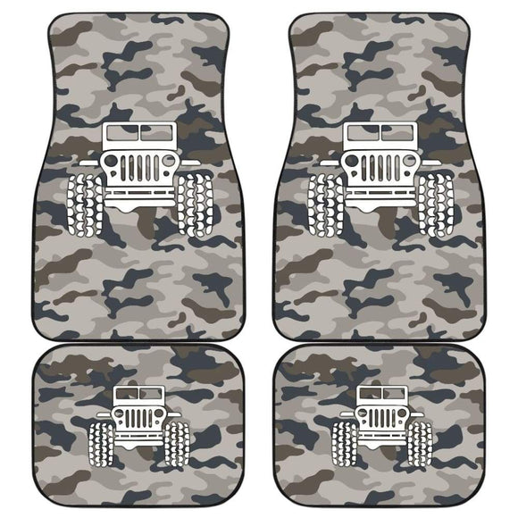 Blue Camouflage Color Army Green Jeep Car Floor Mats 211204 - YourCarButBetter