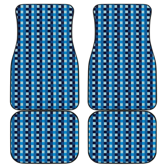 Blue Checked Buffalo Plaid Amazing Car Floor Mats 211606 - YourCarButBetter