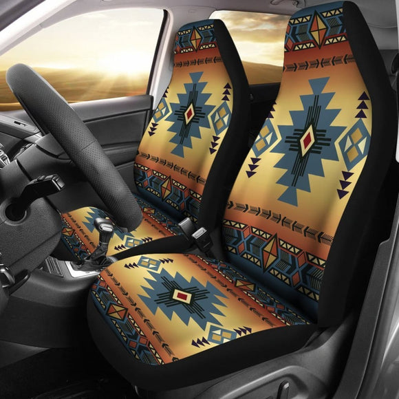 Blue Diamond Triangles Native American Car Seat Covers 093223 - YourCarButBetter