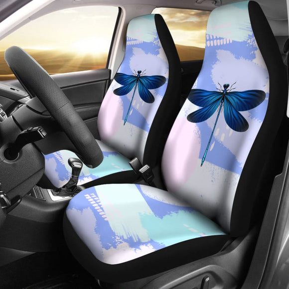 Blue Dragonfly Watercolor Car Seat Covers 213003 - YourCarButBetter